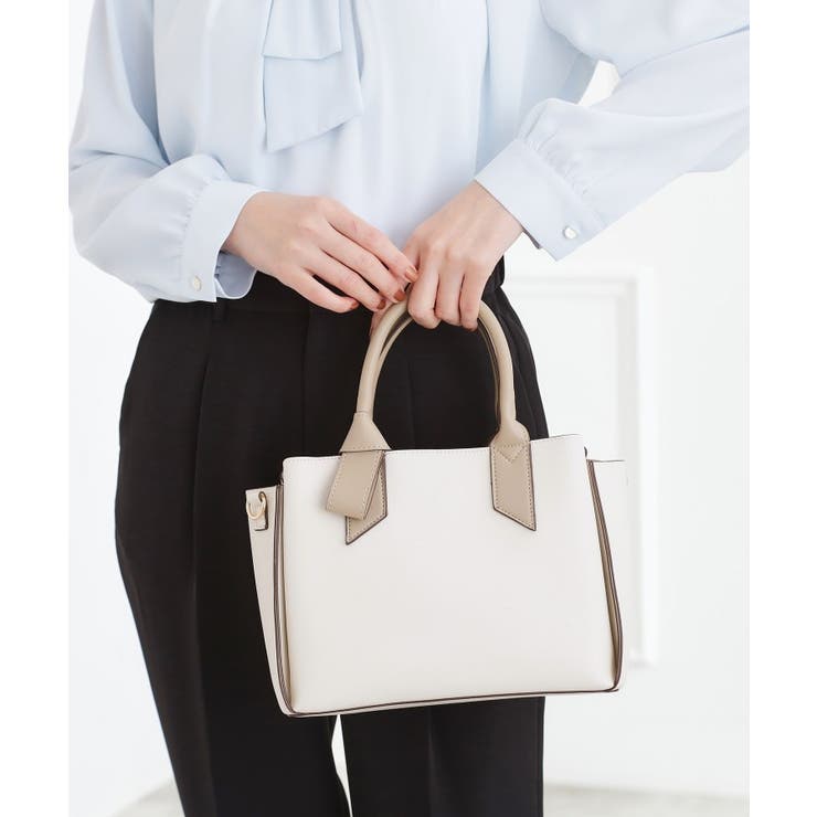 アイボリー×ベージュ(504) | リボンハンドル2WAYトート | grove