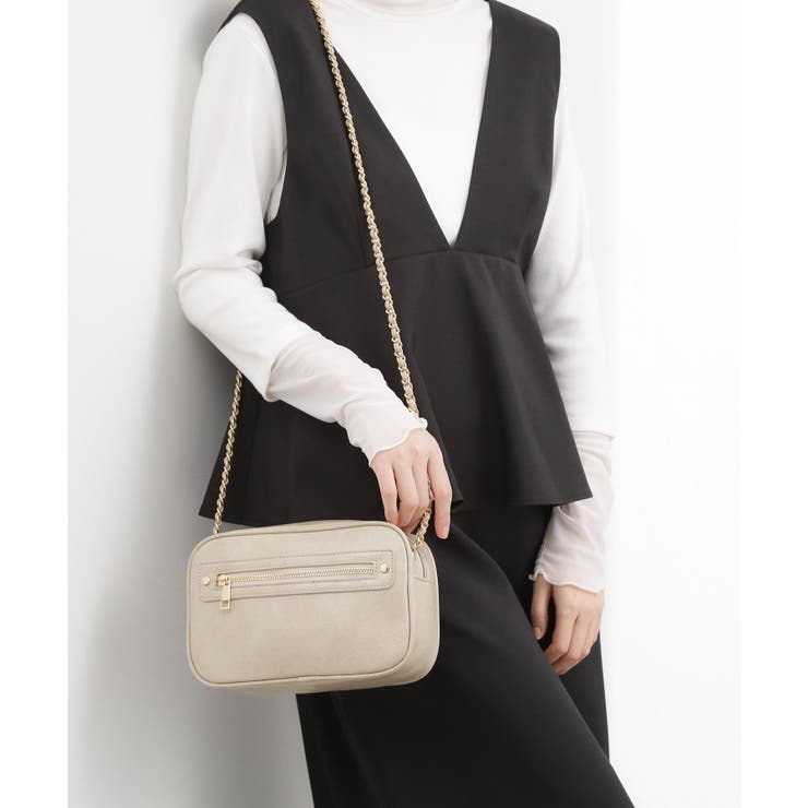 グレージュ(050) | スクエアZipポケチェーンショルダー | grove