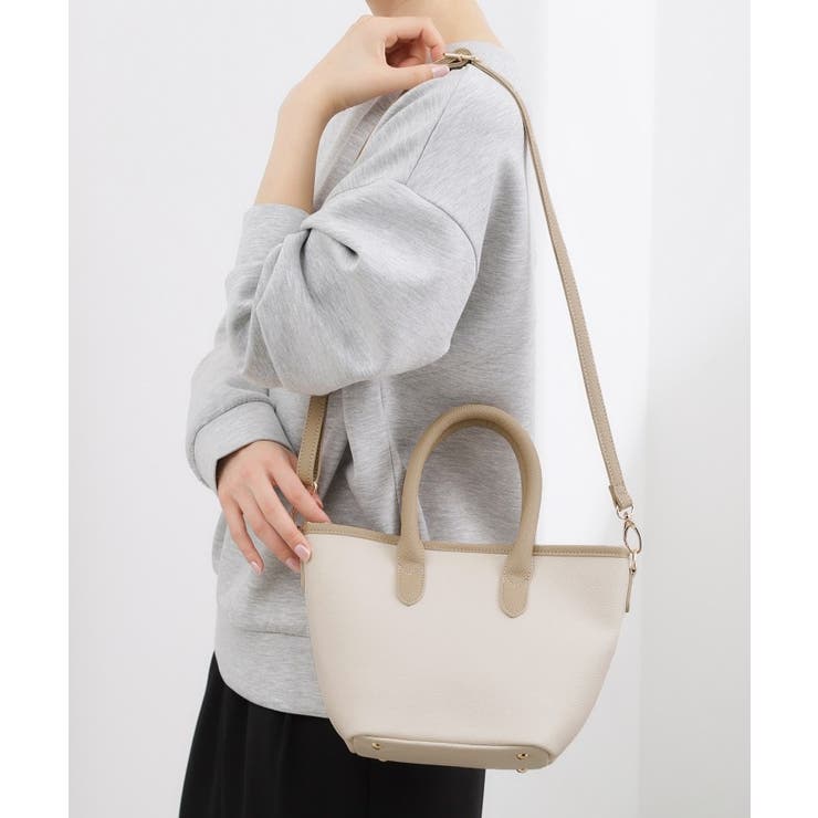 アイボリー(504) | パイピング2WAYトート | grove