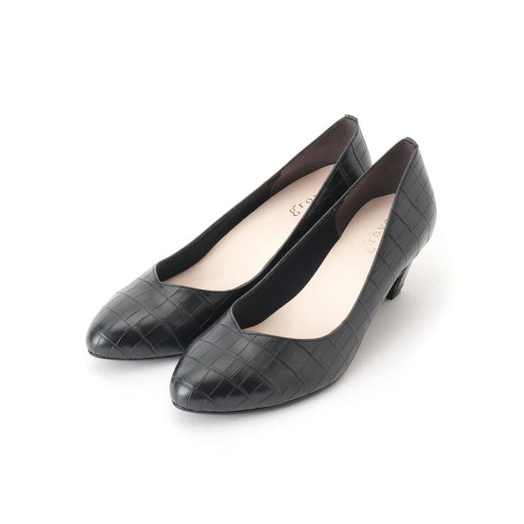 ブラック(419) | 【22.0～25.0まで】やわここちVカットパンプス(5cm) | grove