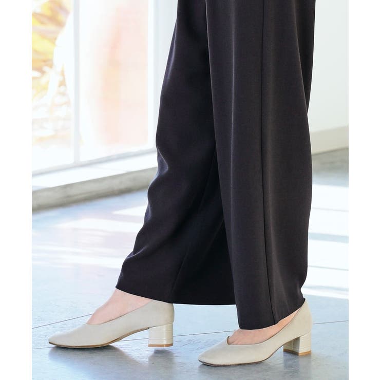 グレー(412) | やわここちコンビヒールパンプス40 | grove