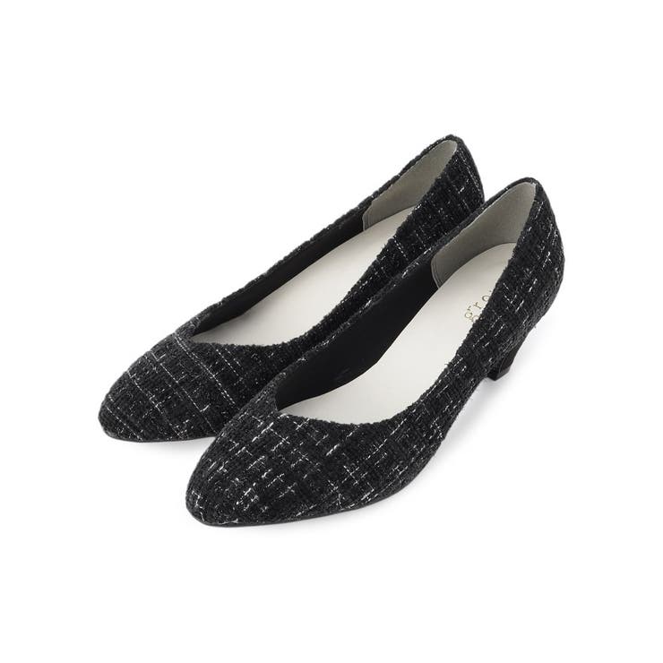 ツウィードブラック(719) | 【人間工学】つつまれフィットパンプス【入卒対応可】 | grove