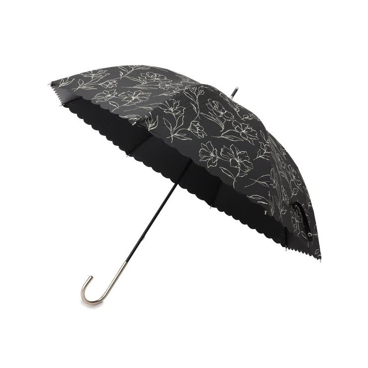 ブラック(019) | PUラインフラワー【晴雨兼用・長傘】 | grove