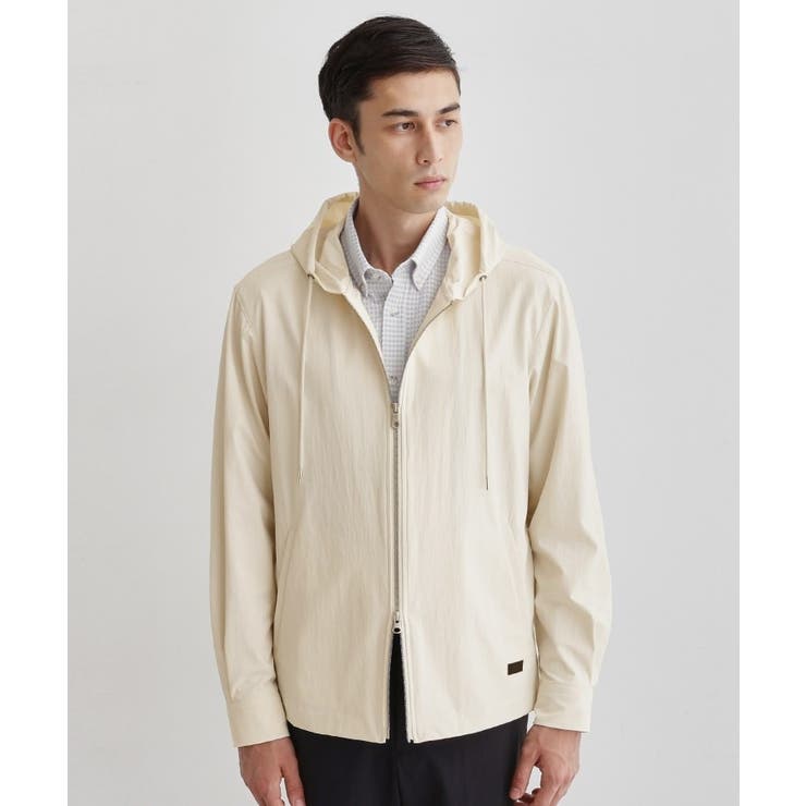 アイボリー(004) | 【3D ナイロン ストレッチ】ジップアップ フードブルゾン | TAKEO KIKUCHI