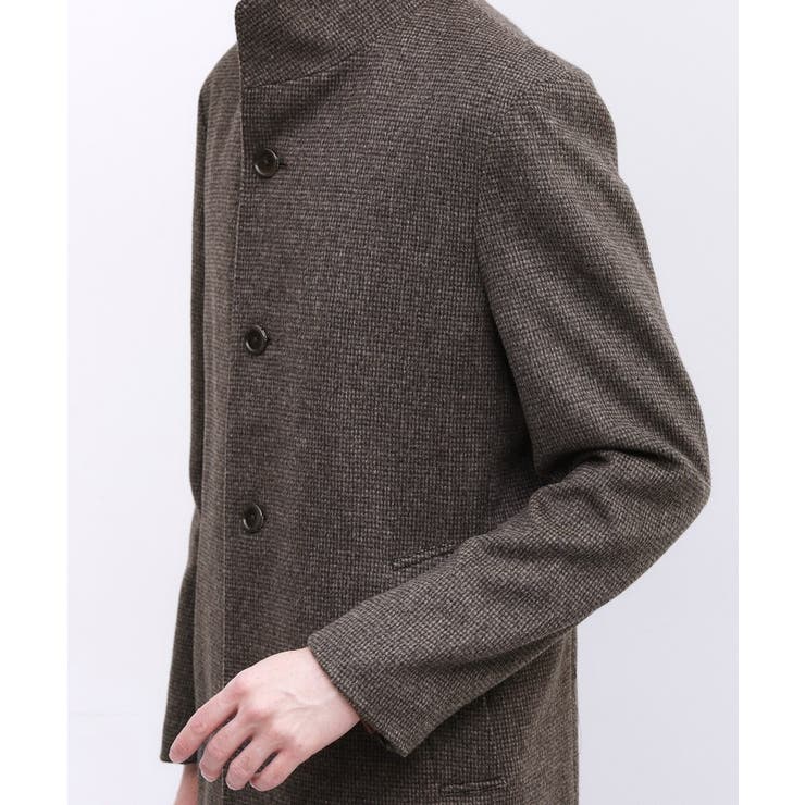 カシミヤブレンド ビーバー調ピンヘッドスタンドカラーコート | TAKEO KIKUCHI | 詳細画像13 