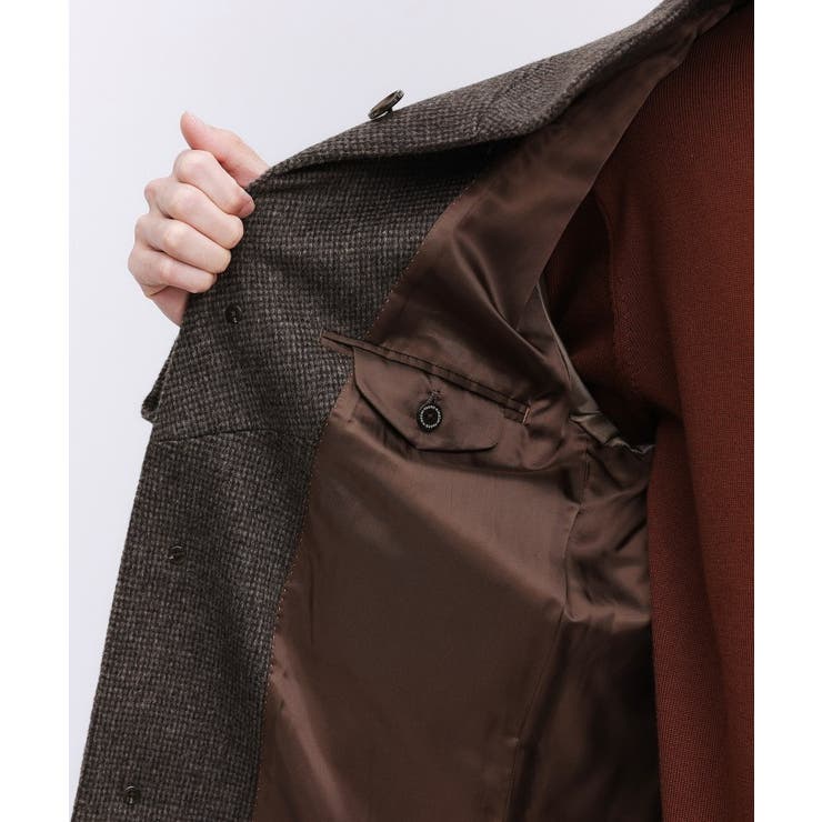 カシミヤブレンド ビーバー調ピンヘッドスタンドカラーコート | TAKEO KIKUCHI | 詳細画像16 