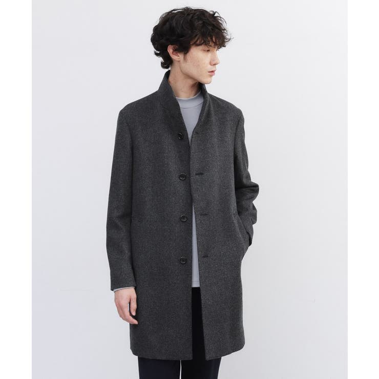 カシミヤブレンド ビーバー調ピンヘッドスタンドカラーコート | TAKEO KIKUCHI | 詳細画像6 