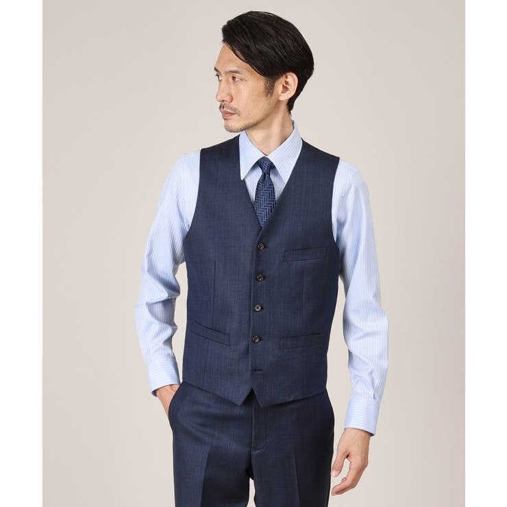ダークネイビー(094) | 【3ピース対応】シャイニーシャークピンヘッド ベスト | TAKEO KIKUCHI