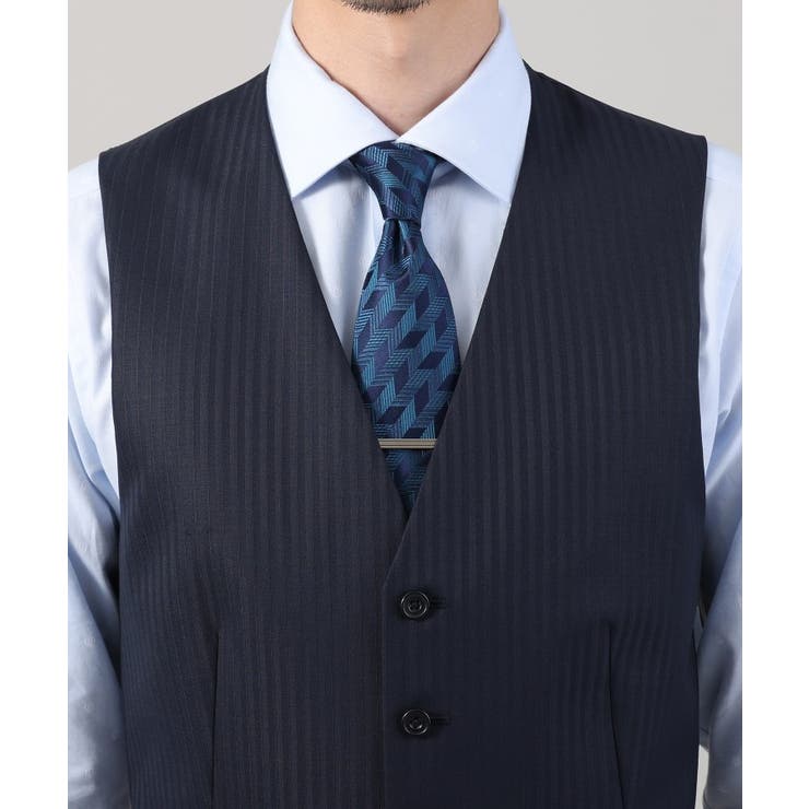 【Sサイズ～】シャイニーヘリンボンストライプ ベスト | TAKEO KIKUCHI | 詳細画像5 