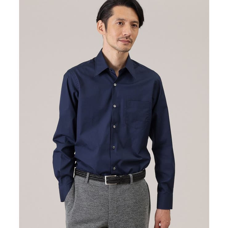 ネイビー(093) | 【Made in JAPAN】ブロード レギュラーカラー ドレスシャツ | TAKEO KIKUCHI