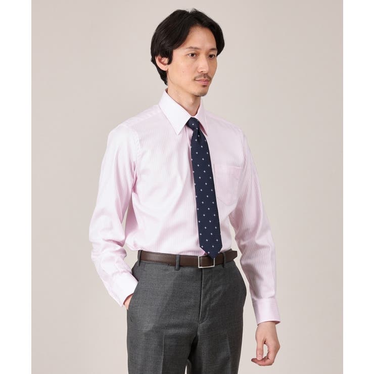 ベビーピンク(071) | ドビーストライプ ビジネス シャツ | TAKEO KIKUCHI