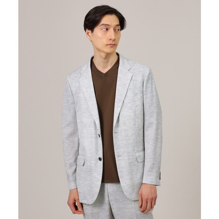 グレー(012) | 【尾州織】リネンブレンド メッシュ ジャケット | TAKEO KIKUCHI