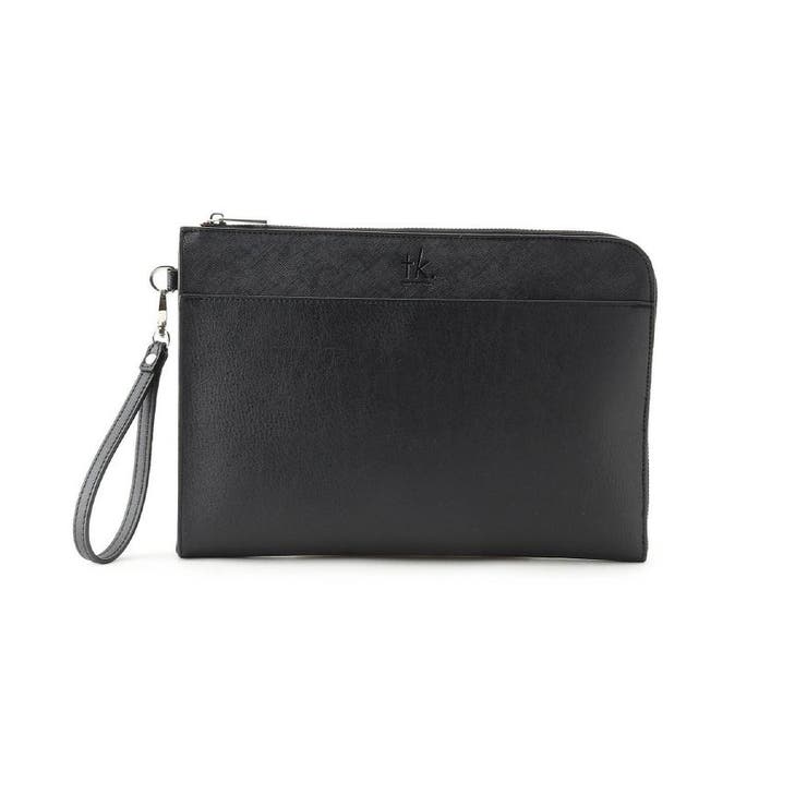 ブラック(019) | レザー調ジップクラッチバッグ | tk.TAKEO KIKUCHI