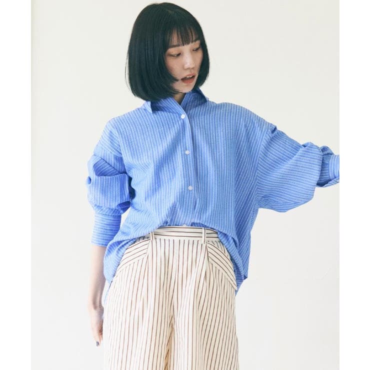 ブルー(092) | マルチWAYストライプシャツ | ALL NEW MART