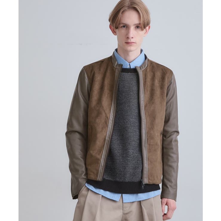 ブラウン(143) | シングルレザー調ブルゾン | tk.TAKEO KIKUCHI