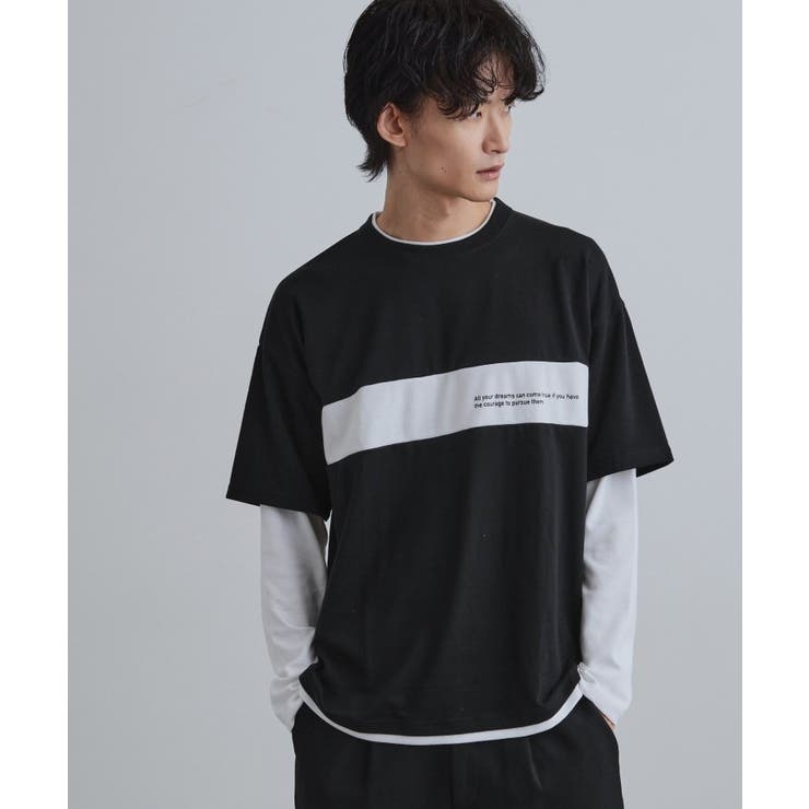 ブラック(019) | フェイクレイヤードカットソー | tk.TAKEO KIKUCHI