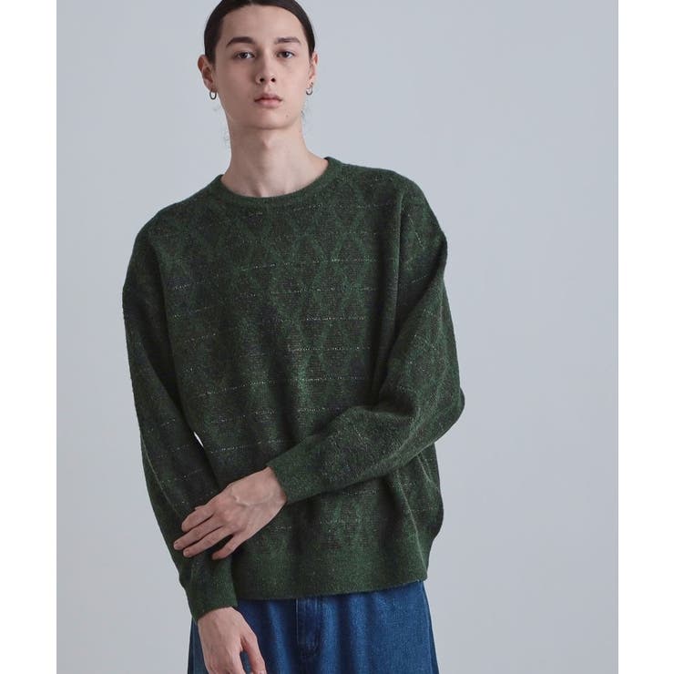 ブラウン(044) | ブークレラメダイヤ柄ニット | tk.TAKEO KIKUCHI