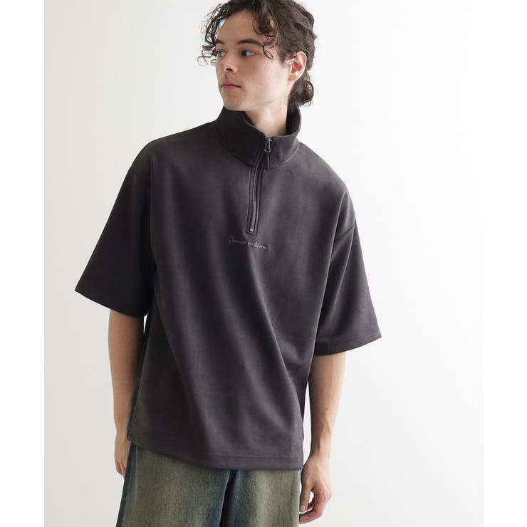 ブラック(019) | ポンチスエードハーフジップカットソー | tk.TAKEO KIKUCHI