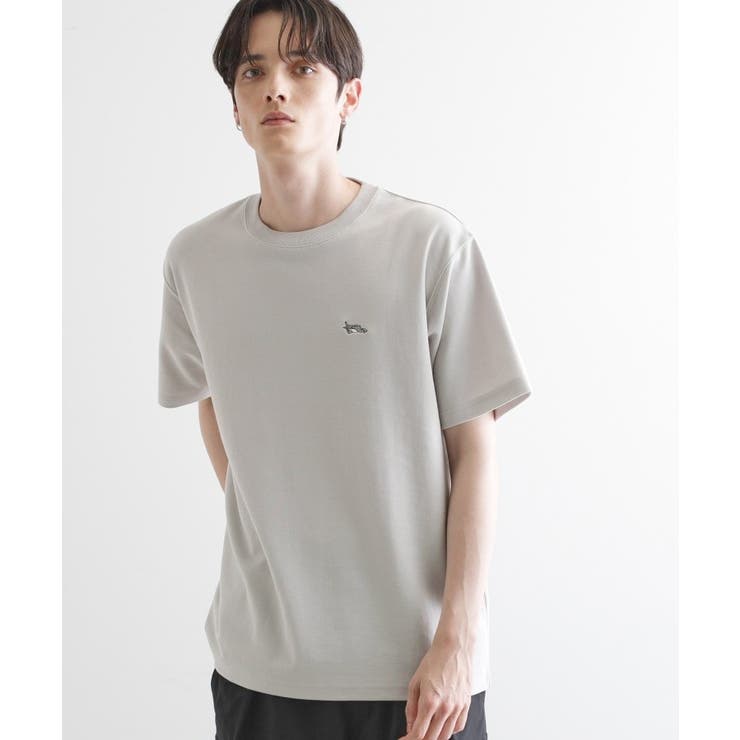 ライトグレー(011) | ウサギ刺繍 鹿の子クルーカットソー | tk.TAKEO KIKUCHI