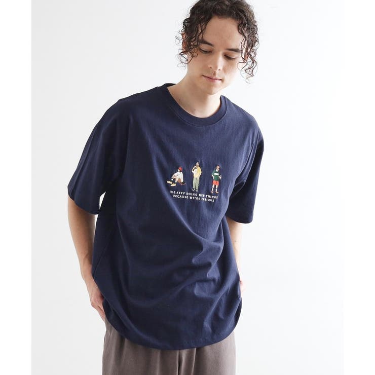 ネイビー(094) | ピープル刺繍Tシャツ | tk.TAKEO KIKUCHI