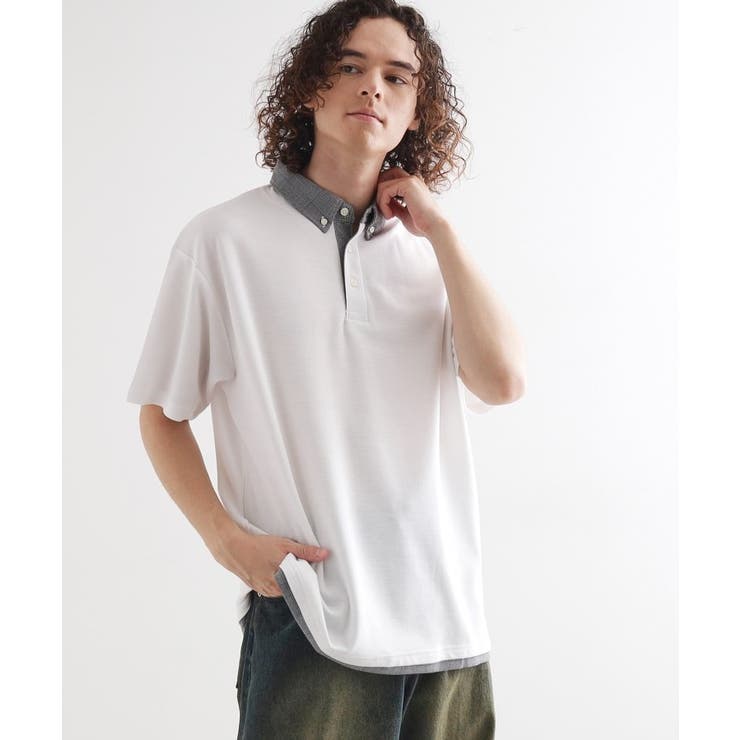 ホワイト(001) | レイヤード鹿の子ポロシャツ | tk.TAKEO KIKUCHI