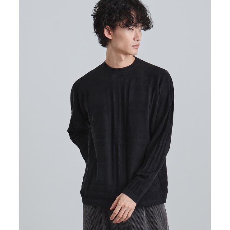 ブラック(019) | シャドーチェックニット | tk.TAKEO KIKUCHI