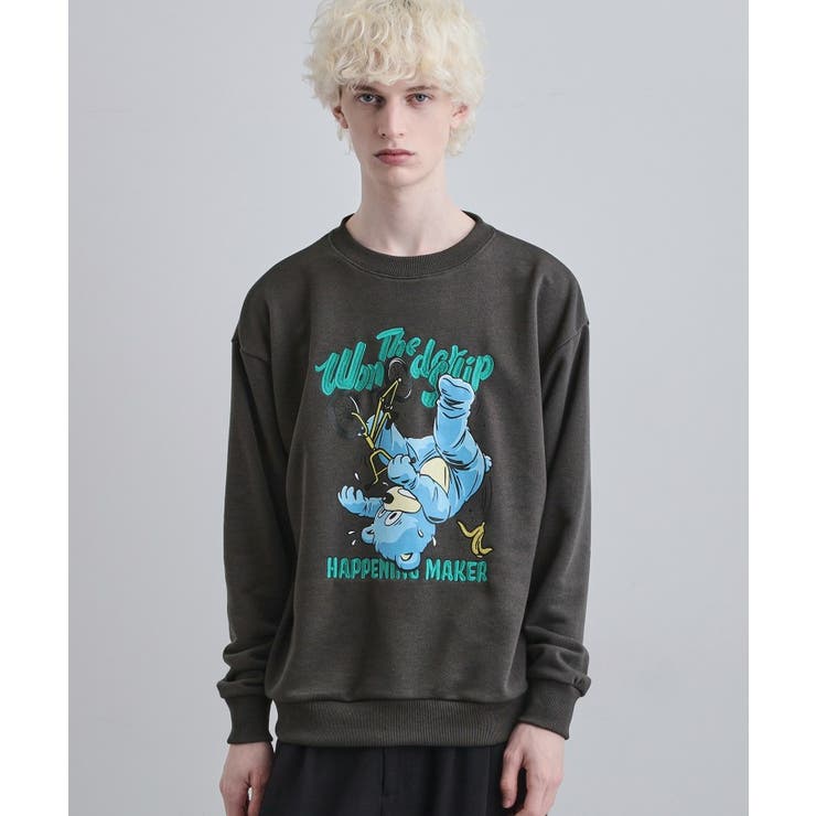 チャコールグレー(014) | ポップ刺繍スウェット | tk.TAKEO KIKUCHI