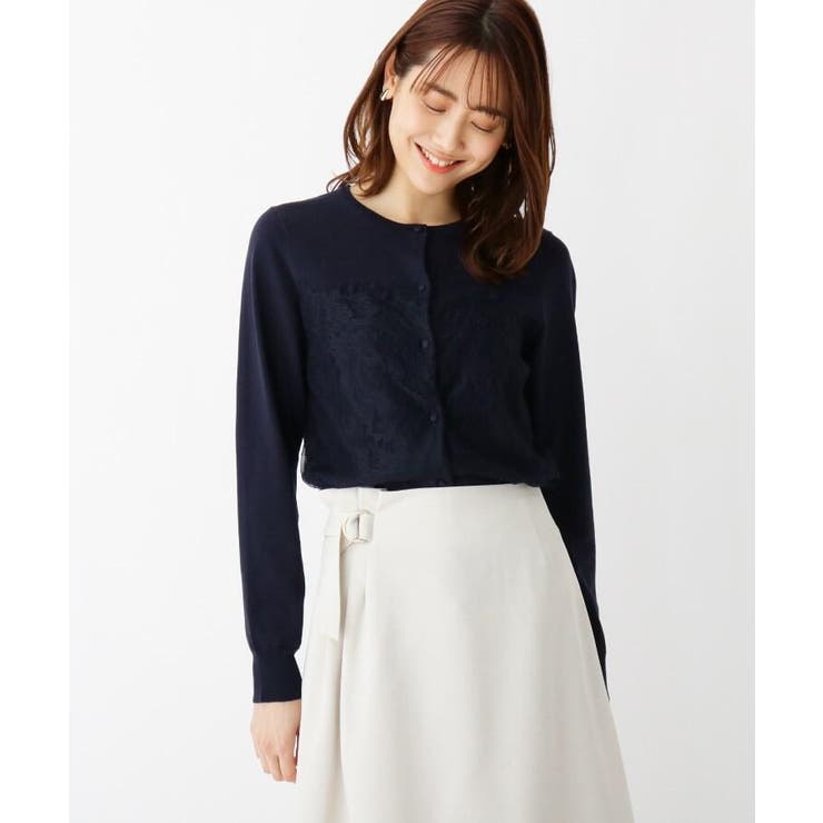 レーヨンキュプラレース切替クルーカーディガン Web限定サイズ 品番 Wrdw Index インデックス のレディースファッション通販 Shoplist ショップリスト