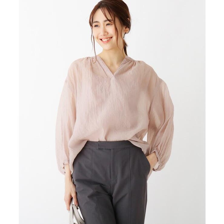 ナイロンシアーオーガンジースキッパーブラウス ベア天竺キャミセット 品番 Wrdw Index インデックス のレディースファッション 通販 Shoplist ショップリスト