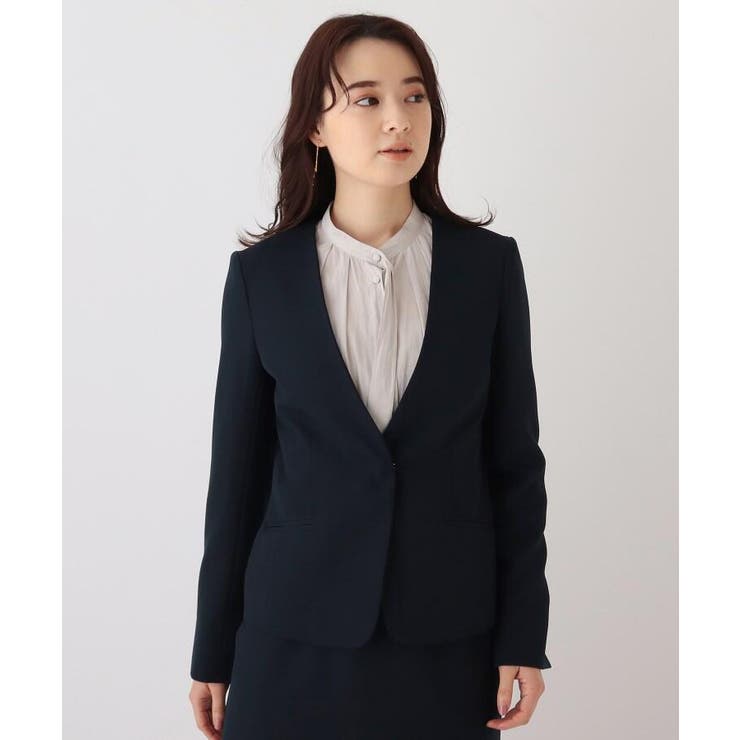 マルチファンクションダブルクロスノーカラージャケット【WEB限定サイズ】