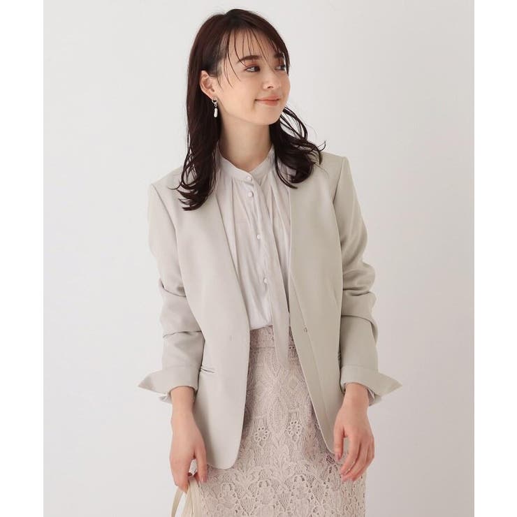 マルチファンクションダブルクロスノーカラージャケット【WEB限定サイズ】