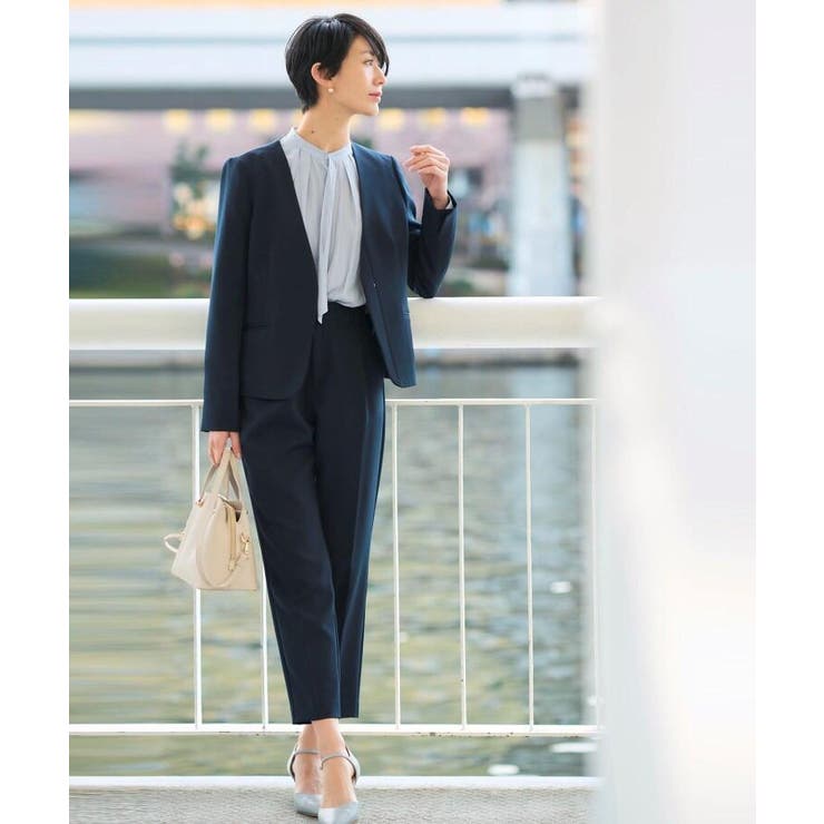 マルチファンクションダブルクロスノーカラージャケット【WEB限定サイズ】