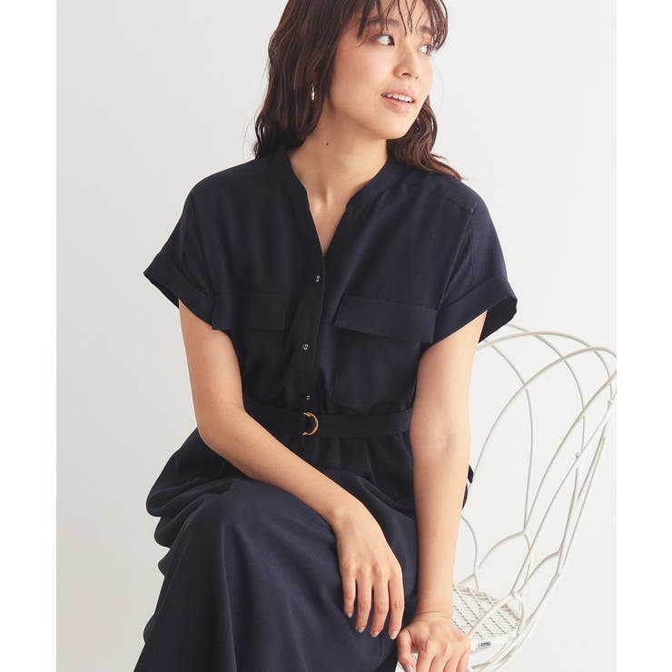 【関税込み】Vince ネイビー シャツワンピース VINCE｜ストライプベルテッドシャツワンピース