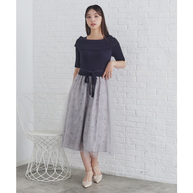 フラワーチュールドッキングワンピース[品番：WRDW0204736]｜index