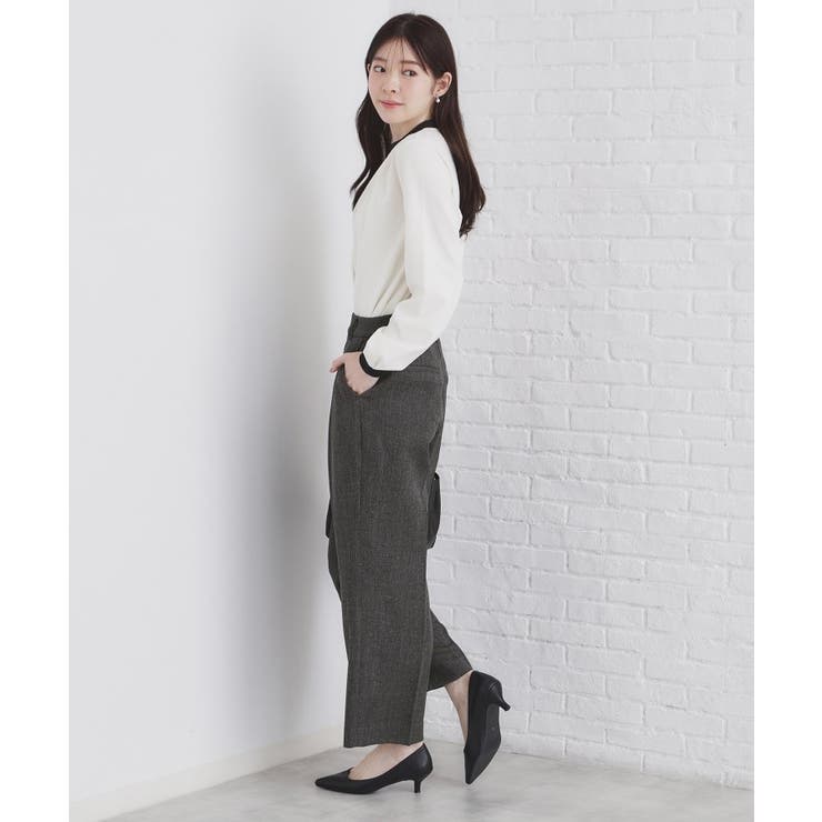 《美人百花掲載》ヴィンテージツイードタックワイドパンツ【洗濯機洗い可/防シワ】 | index | 詳細画像4 