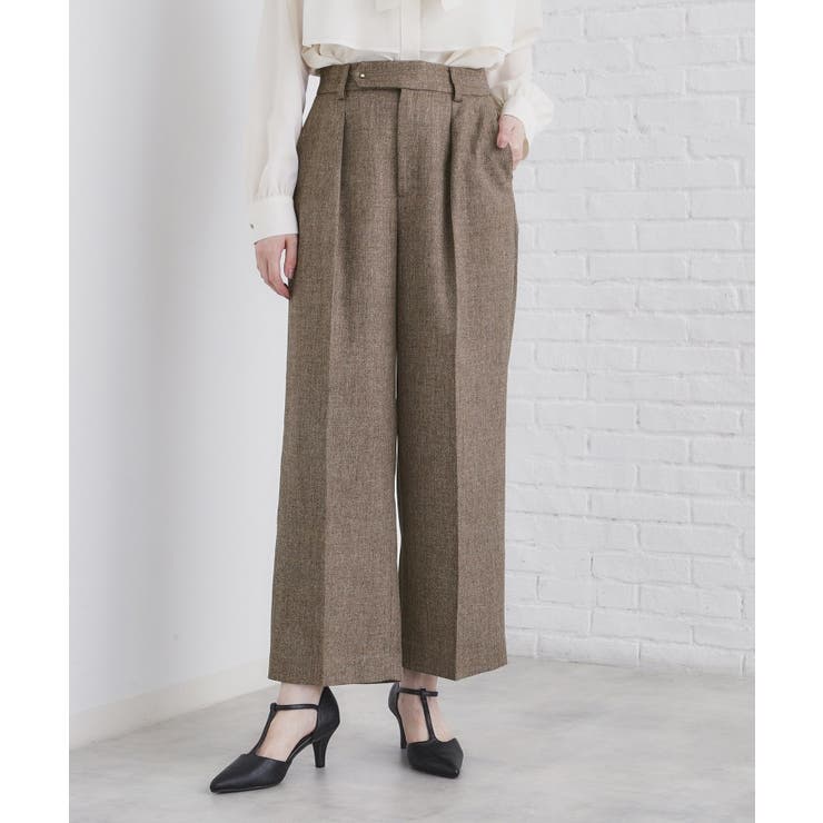 《美人百花掲載》ヴィンテージツイードタックワイドパンツ【洗濯機洗い可/防シワ】 | index | 詳細画像14 