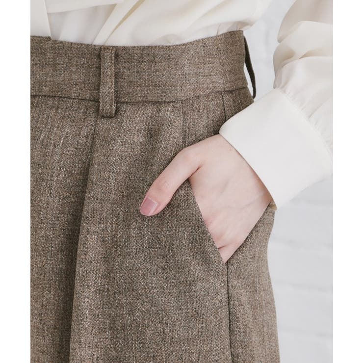 《美人百花掲載》ヴィンテージツイードタックワイドパンツ【洗濯機洗い可/防シワ】 | index | 詳細画像18 