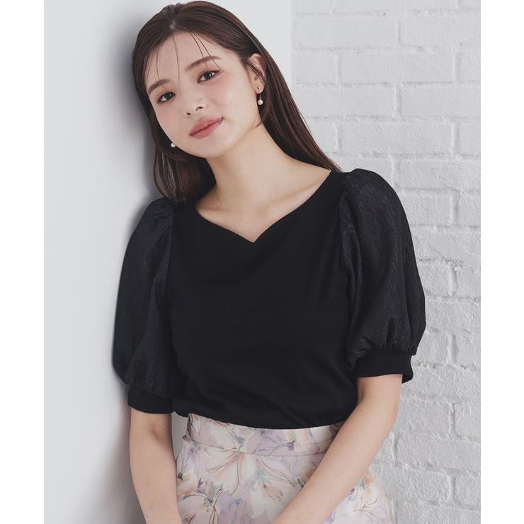 シアースリーブハートネックトップス【洗濯機洗い可】[品番