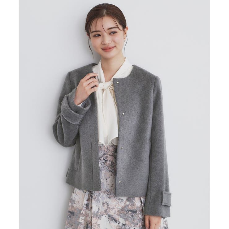 《5color/XS-LLsize》ウール混ノーカラーショートコート | index | 詳細画像18 