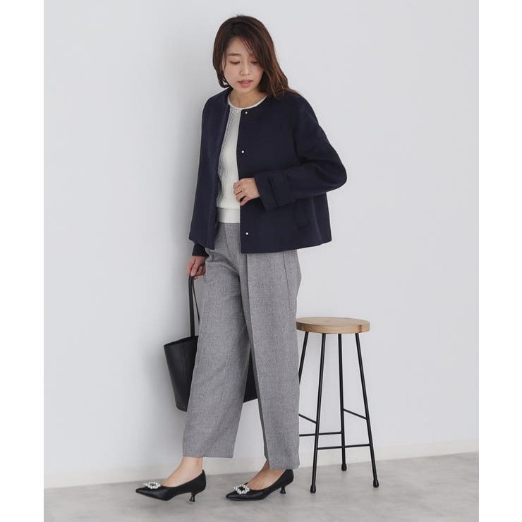 index ノーカラーコート コート 「5color/XS-LLsize」ウール混