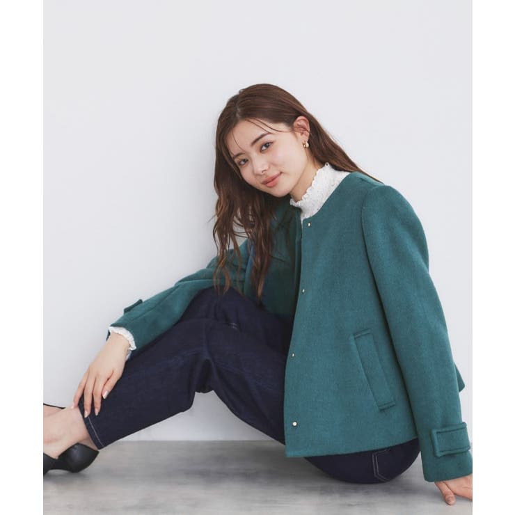 5color/XS-LLsize》ウール混ノーカラーショートコート [品番：WRDW0206511]｜index（インデックス）のレディースファッション通販｜SHOPLIST（ショップリスト）