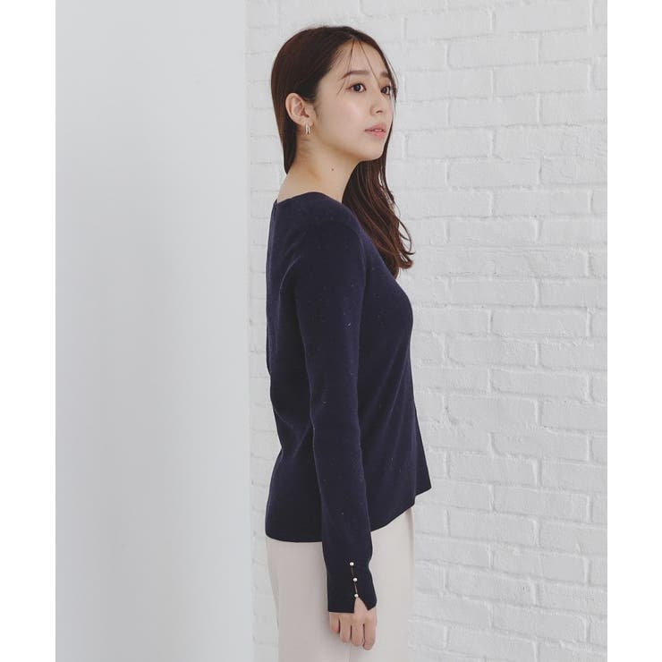 6color/S-LLsize》ラメ混Vネックニット【洗濯機洗い可】[品番