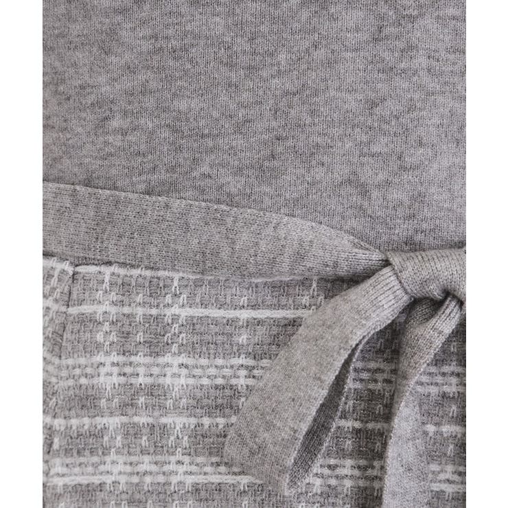 チェックラメジャカードニットワンピース【洗濯機洗い可】[品番  