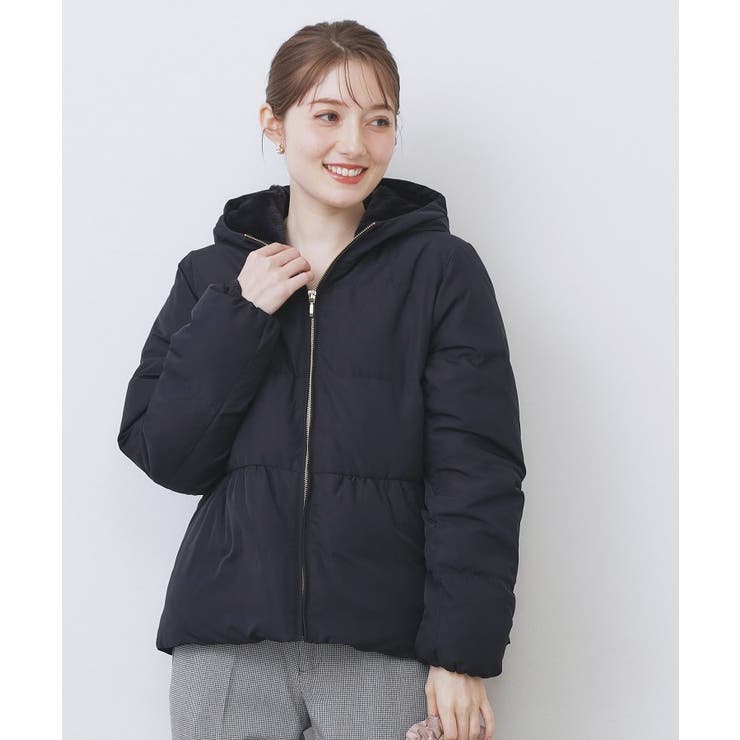 ネイビー(094) | KAWADAダウンペプラムショートコート【撥水/洗濯機OK/静電気防止裏地】 | index