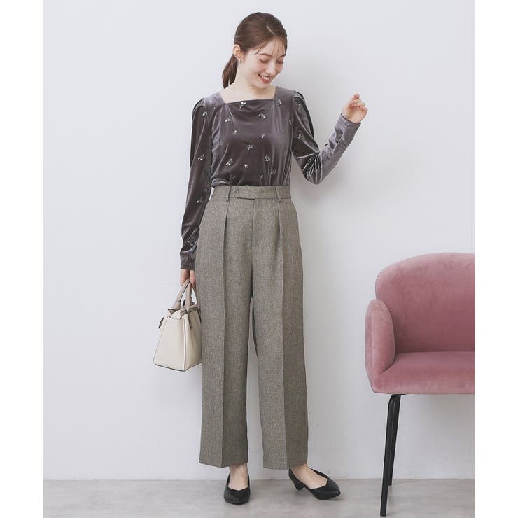 バックシャン小花刺繍ベロアトップス【洗濯機OK】 | index | 詳細画像2 