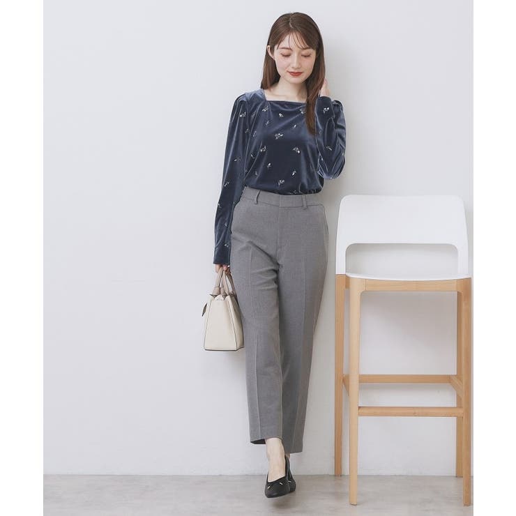 バックシャン小花刺繍ベロアトップス【洗濯機OK】 | index | 詳細画像10 