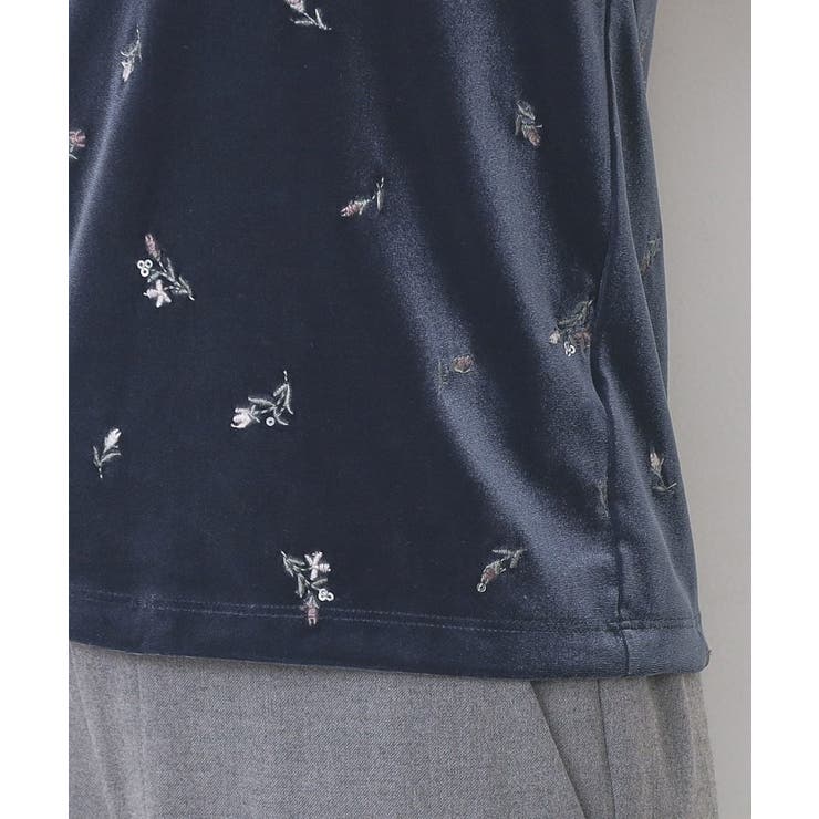 バックシャン小花刺繍ベロアトップス【洗濯機OK】 | index | 詳細画像19 