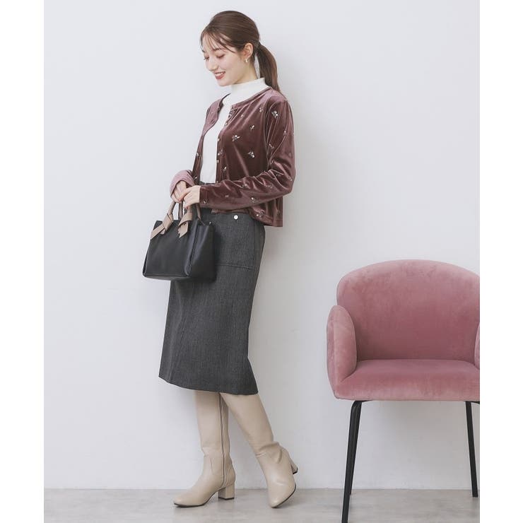 小花刺繍ベロアショートカーディガン【洗濯機OK】 | index | 詳細画像7 