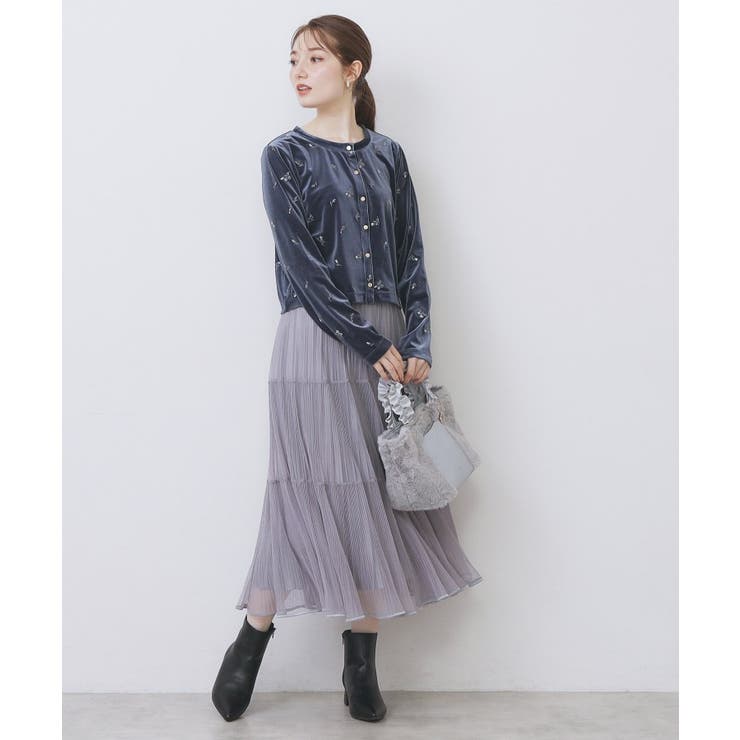 小花刺繍ベロアショートカーディガン【洗濯機OK】 | index | 詳細画像10 