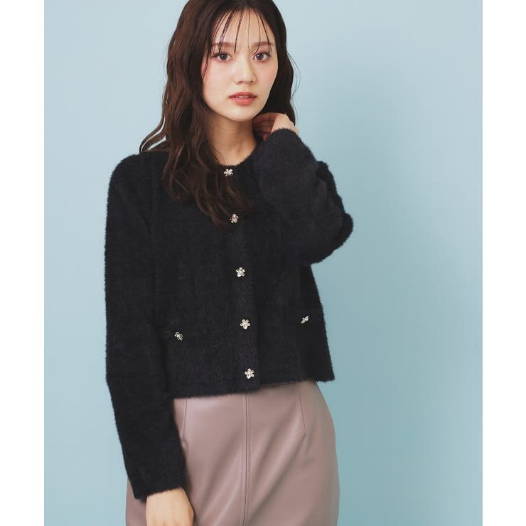 ルネ☆キラキラお花ボタンパフスリーブ カーディガン ルネ☆キラキラお花ボタンパフスリーブ カーディガン ルネ☆キラキラ